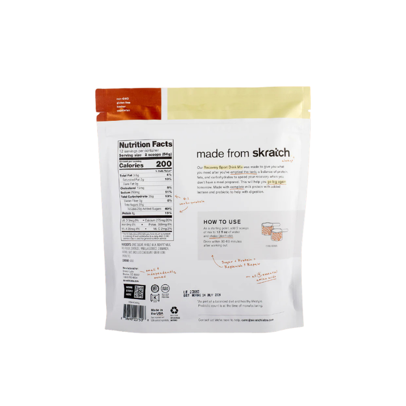 Skratch Labs Sport Recovery Drink Mix — Bebida de Recuperación Post-Entreno | YourTop Store