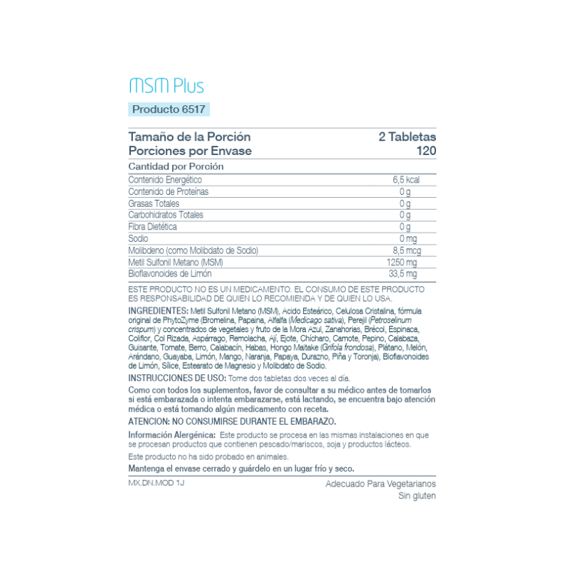 MSM Plus LifePlus — Suplemento de Azufre para Articulaciones y Recuperación | YourTop Store