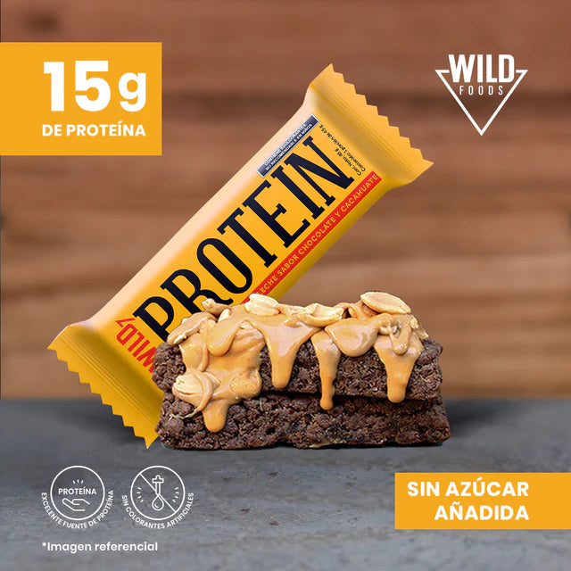 Barra de Proteína Sabor Chocolate y Cacahuate Wild protein