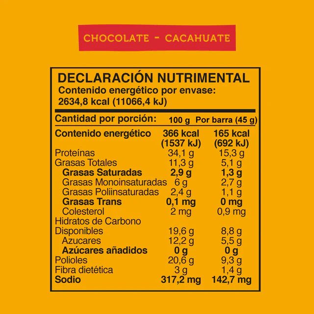 Barra de Proteína Sabor Chocolate y Cacahuate Wild protein